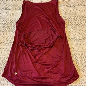 Lululemon Athletic Tank Top Red Cowl Back Size 8
